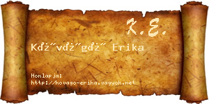Kővágó Erika névjegykártya